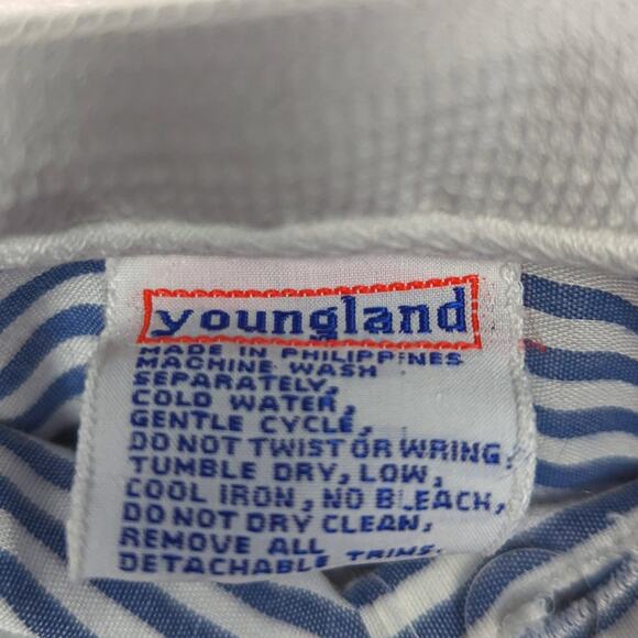 Vintage Youngland Dress Girls Size 18m Stripe Dress Cherry Drop Waist - Picture 4 of 5